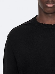 AllSaints Black Remus Crew Neck Jumper - Image 4 of 8