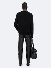 AllSaints Black Remus Crew Neck Jumper - Image 6 of 8