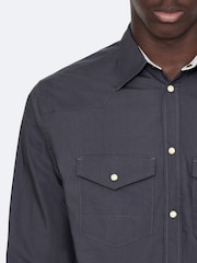 AllSaints Grey Kenil Long Sleeve Shirt - Image 4 of 8