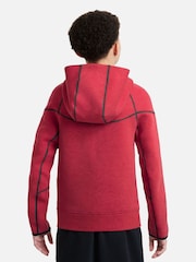 Nike Red Tech Fleece Zip Through Hoodie - Image 2 of 7