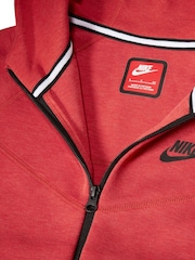 Nike Red Tech Fleece Zip Through Hoodie - Image 5 of 7