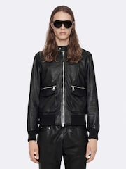 AllSaints Black Hiro Bomber Jacket - Image 1 of 8