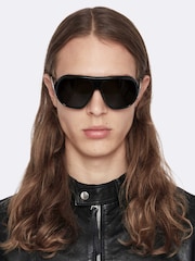 AllSaints Black Hiro Bomber Jacket - Image 2 of 8