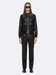 AllSaints Black Hiro Bomber Jacket - Image 3 of 8