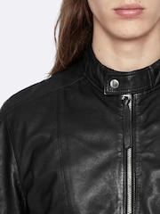 AllSaints Black Hiro Bomber Jacket - Image 4 of 8