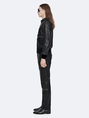 AllSaints Black Hiro Bomber Jacket - Image 7 of 8