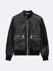 AllSaints Black Hiro Bomber Jacket - Image 8 of 8