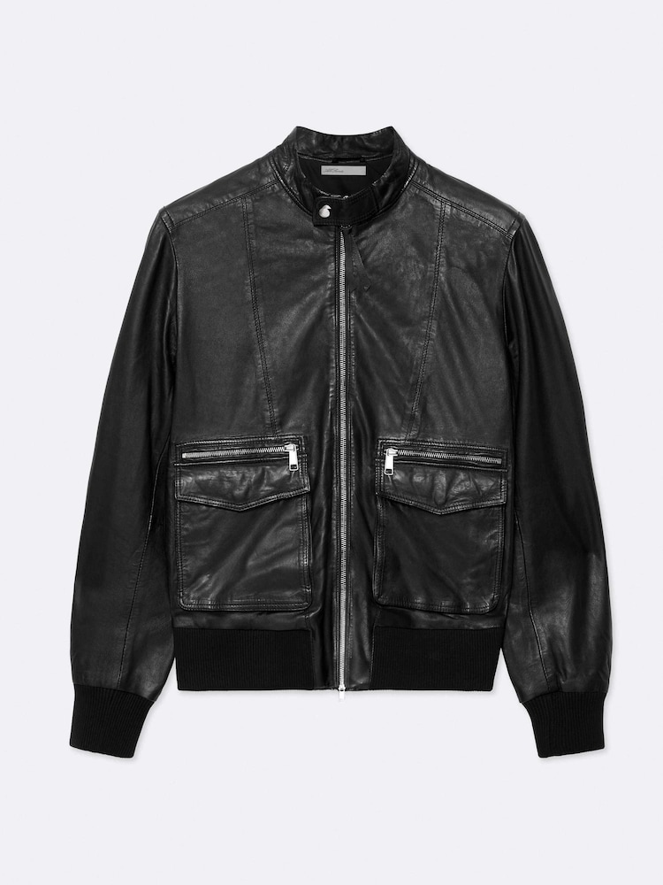 AllSaints Black Hiro Bomber Jacket - Image 8 of 8