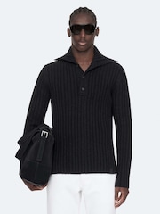 AllSaints Black Liev Funnel Jumper - Image 1 of 8