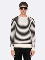 AllSaints Cream Arlo Crew Neck Jumper - Image 1 of 8