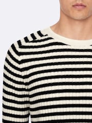 AllSaints Cream Arlo Crew Neck Jumper - Image 4 of 8
