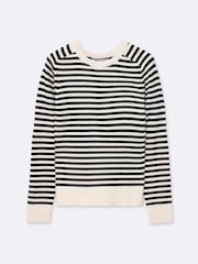 AllSaints Cream Arlo Crew Neck Jumper - Image 8 of 8