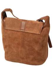 Pure Luxuries London Brown 'Aveline' Suede and Leather Cross Body Bag - Image 2 of 7