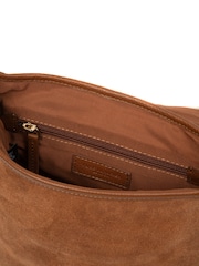Pure Luxuries London Brown 'Aveline' Suede and Leather Cross Body Bag - Image 4 of 7