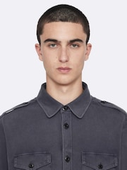 AllSaints Blue Foley Long Sleeve Shirt - Image 2 of 8