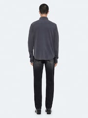 AllSaints Blue Foley Long Sleeve Shirt - Image 6 of 8