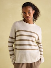 Joules Ivy Tan Brown 100% Cashmere Jumper - Image 1 of 7