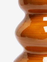 Orange Wiggle Crackle Glaze Ceramic Large Vase - Image 2 of 5