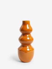 Orange Wiggle Crackle Glaze Ceramic Large Vase - Image 5 of 5