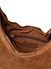 Pure Luxuries London Tan Brown 'Felicity' Suede Shoulder Bag - Image 5 of 7