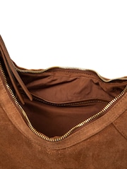 Pure Luxuries London Tan Brown 'Felicity' Suede Shoulder Bag - Image 7 of 7