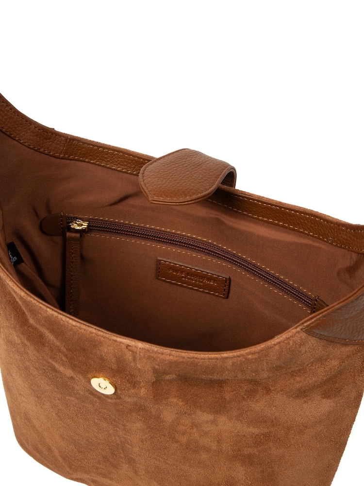 Pure Luxuries London Tan Brown 'Aria' Suede Shoulder Bag - Image 6 of 6 Pure Luxuries London Tan Brown 'Aria' Suede Shoulder Bag - Image 6 of 6