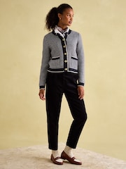 Joules Bridget Navy Button Through Textured Cardigan - Image 3 of 7