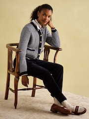 Joules Bridget Navy Button Through Textured Cardigan - Image 6 of 7