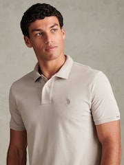 Natur - U.S. Polo Assn. Double Horsemen Polo-Shirt - Bild 2 von 4