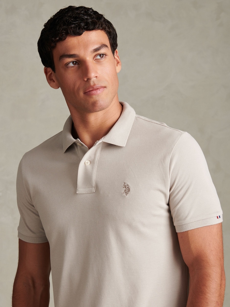 Natur - U.S. Polo Assn. Double Horsemen Polo-Shirt - Bild 2 von 4