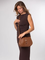 Hellbraun - Pure Luxuries London 'Soraya' Leather Cross-Body Bag - Bild 1 von 8