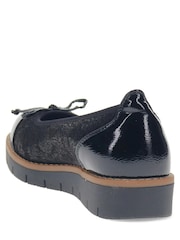Pavers Black Patent Wide Fit Bow-Detailed Pumps - Image 2 of 5