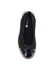 Pavers Black Patent Wide Fit Bow-Detailed Pumps - Image 4 of 5