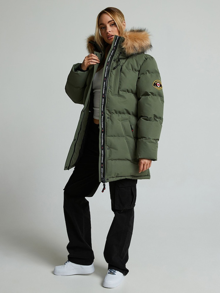 Zavetti Canada Green Goshawa Puffer Parka Jacket - Image 2 of 7