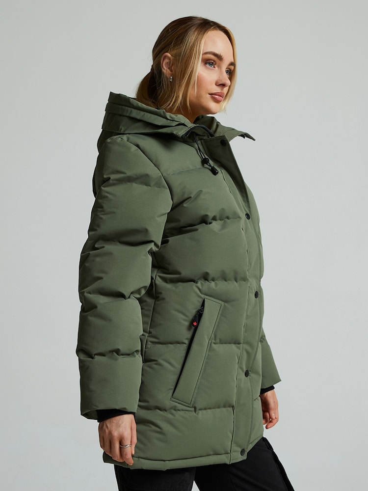 Zavetti Canada Green Goshawa Puffer Parka Jacket - Image 7 of 7
