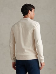 U.S. Polo Assn Natural Combed Cotton Open Collar Long Sleeve Polo Shirt - Image 4 of 6
