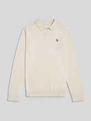 U.S. Polo Assn Natural Combed Cotton Open Collar Long Sleeve Polo Shirt - Image 5 of 6