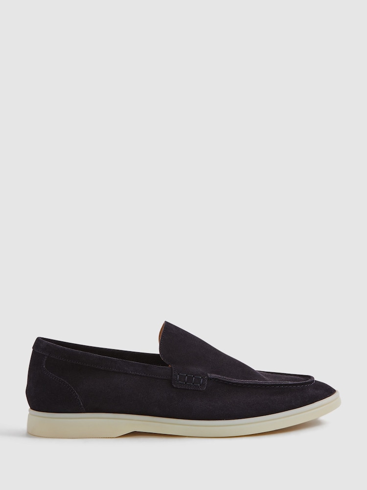 Marineblau - Reiss Kason Slipper aus Veloursleder​​​​​​​ - Bild 1 von 5