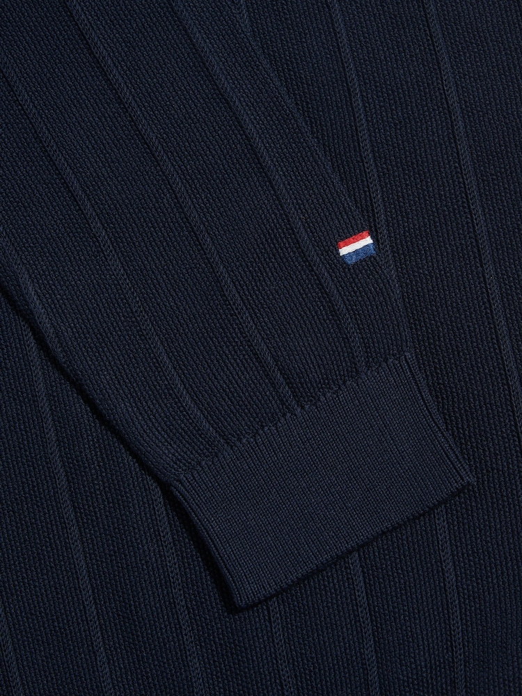 U.S. Polo Assn Navy Blue Long Sleeve Zip Knit Polo Shirt - Image 8 of 8 U.S. Polo Assn Navy Blue Long Sleeve Zip Knit Polo Shirt - Image 8 of 8