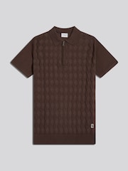 U.S. Polo Assn Argyle Zip Neck Knitted Polo Shirt - Bilde 5 av 7
