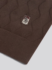 U.S. Polo Assn Argyle Zip Neck Knitted Polo Shirt - Bilde 7 av 7