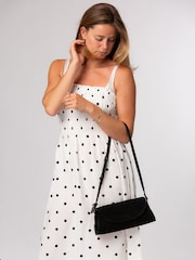 Pure Luxuries London Black 'Rafeena' Suede and Leather Grab Bag - Image 2 of 7