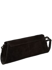 Pure Luxuries London Black 'Rafeena' Suede and Leather Grab Bag - Image 5 of 7