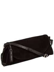 Pure Luxuries London Black 'Rafeena' Suede and Leather Grab Bag - Image 6 of 7