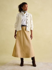 Joules Rafferty Cream Cable Knit Cardigan - Image 6 of 7