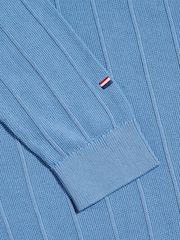 U.S. Polo Assn Sky Blue Long Sleeve Zip Knit Polo Shirt - Image 8 of 8