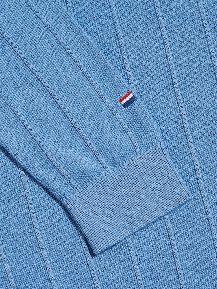 U.S. Polo Assn Sky Blue Long Sleeve Zip Knit Polo Shirt - Image 8 of 8 U.S. Polo Assn Sky Blue Long Sleeve Zip Knit Polo Shirt - Image 8 of 8