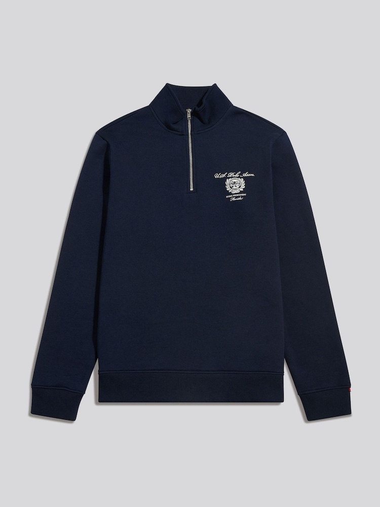 U.S. Polo Assn. Blue Collegiate Goal Tournament Quarter Zip Sweatshirt - Image 1 of 3 U.S. Polo Assn. Blue Collegiate Goal Tournament Quarter Zip Sweatshirt - Image 1 of 3