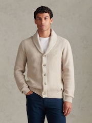 U.S. Polo Assn. Cream Shawl Collar Knit Cardigan - Image 1 of 7