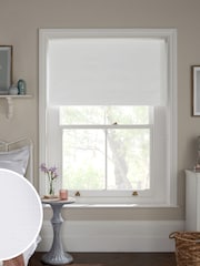 White Ready Made Textured Roller Blackout Blind - Image 1 of 7